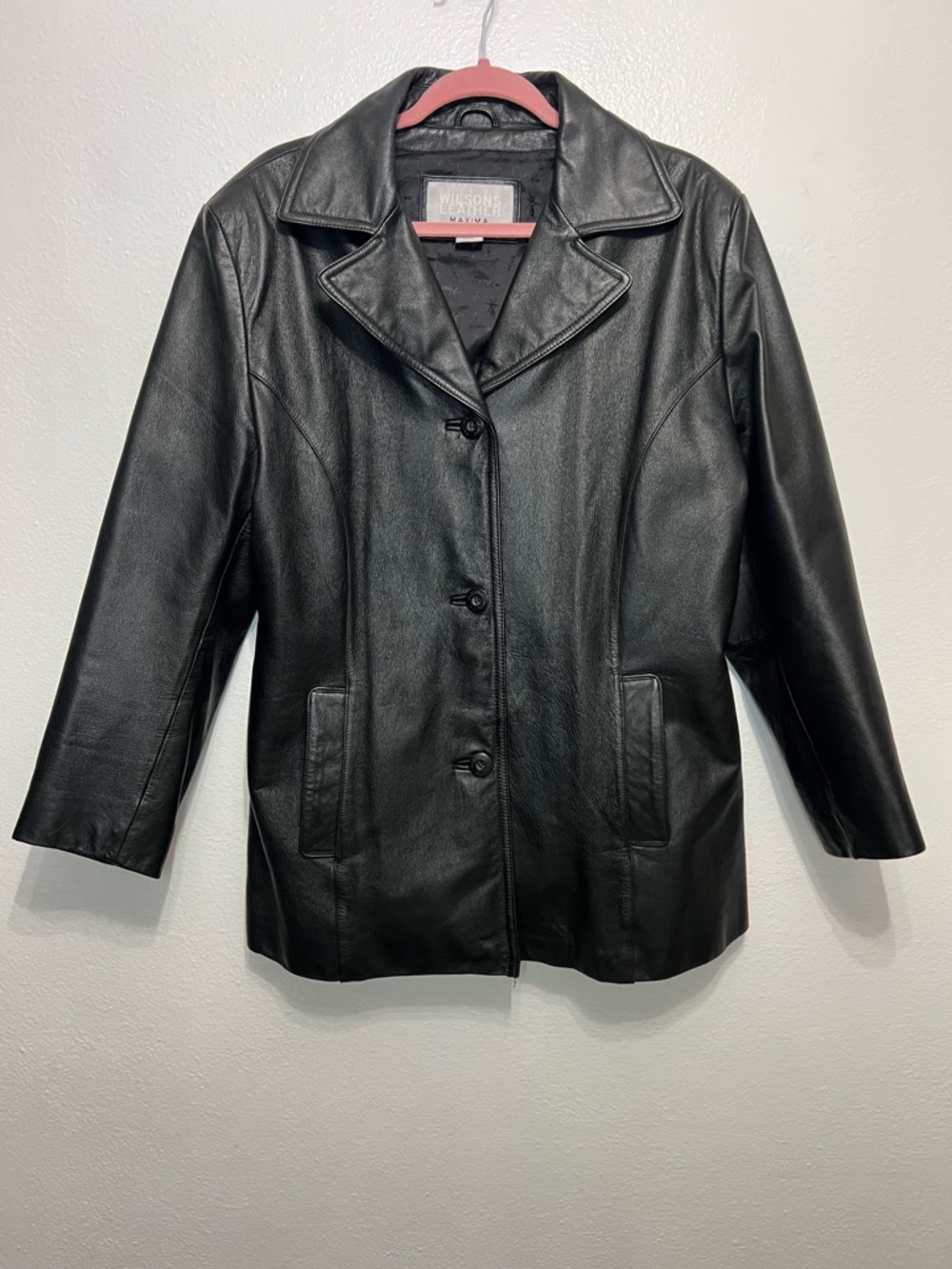 Wilson’s Leather Black 3 Button-Front Women's Jacket Size XL
